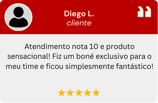 Atendimento nota 10 e produto sensacional! Fiz um boné exclusivo para o meu time e ficou simplesmente fantástico!